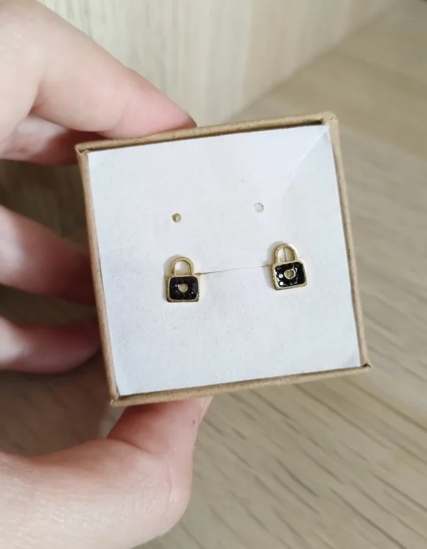 Pendientes Candado Purpurina