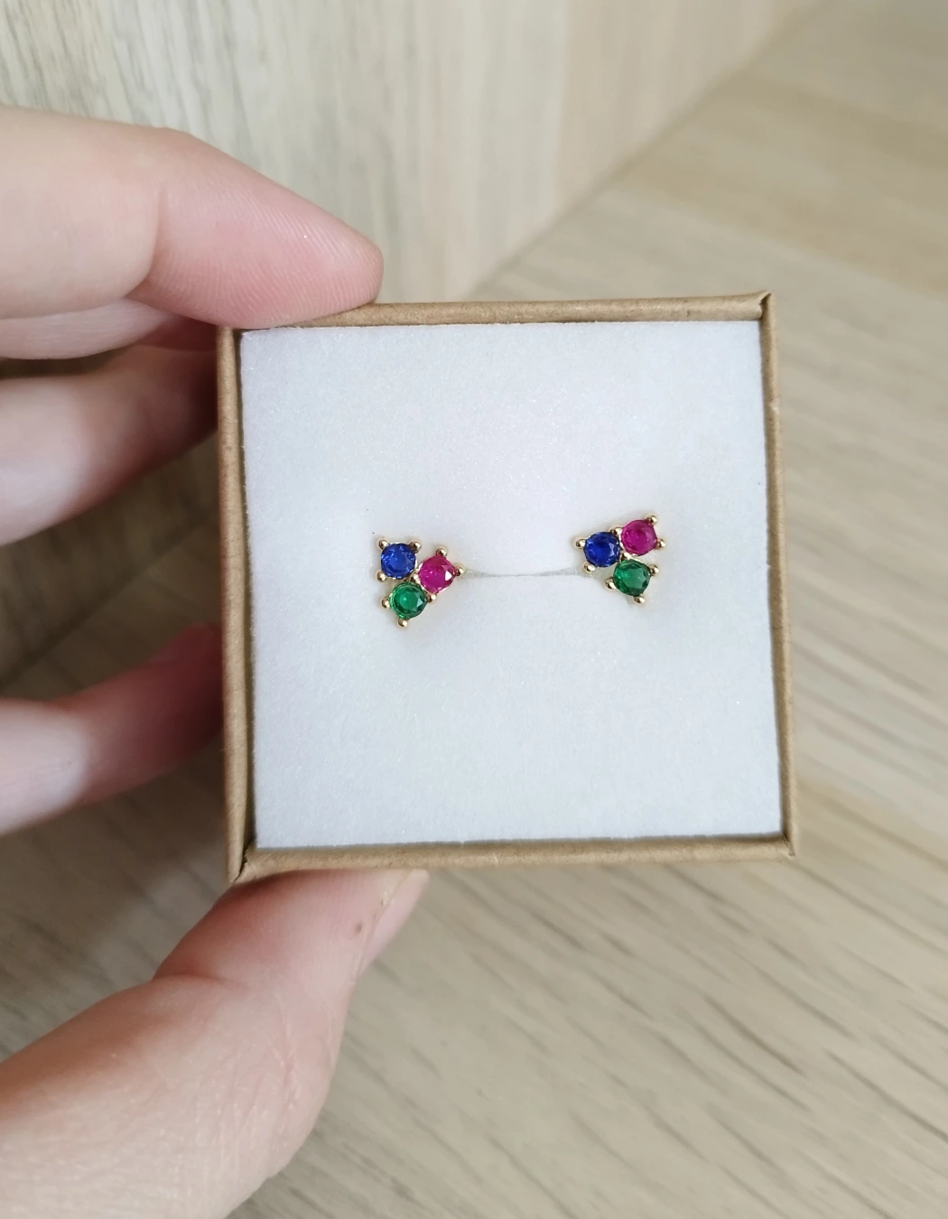 Pendientes Triple Brillo Color