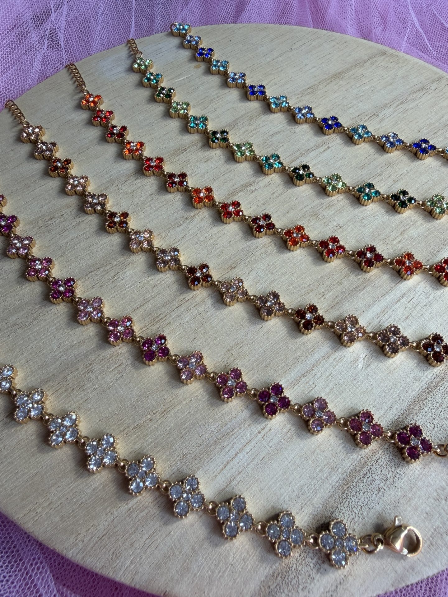 Pulsera Brillos Flor
