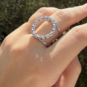 Anillo Círculo Bolitas
