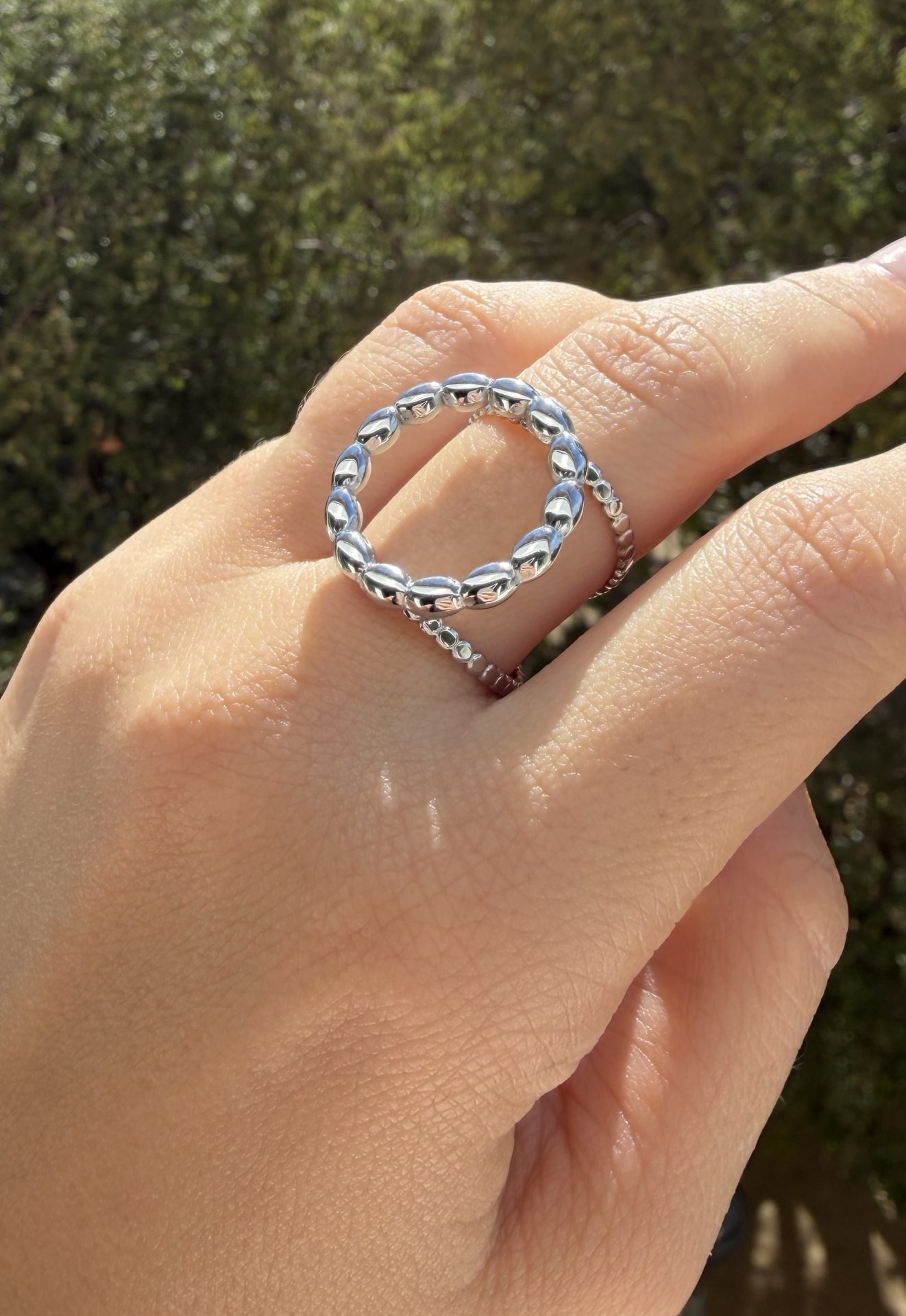 Anillo Círculo Bolitas